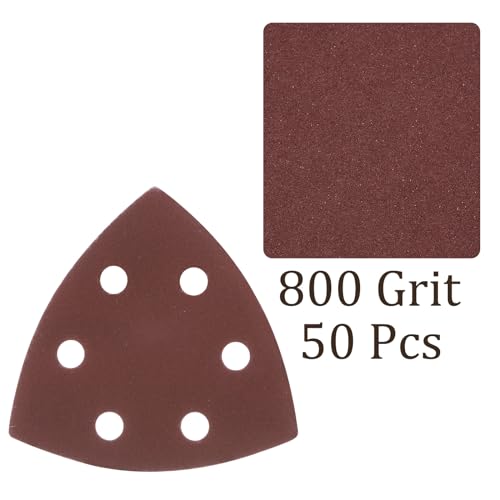 50pcs Mouse Sander Detail Sandpaper 800Grit 3-1/2" Triangle - size: 800 grit
