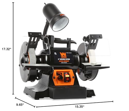 WEN BG625V 2.5-Amp 6-Inch Variable Speed Bench Grinder with Flexible Work Light , Black - style: Variable Speed