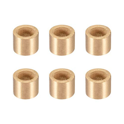 Bearing Sleeve 8mm Bore x 12mm OD x 10mm Length Self-Lubricating Sintered Bronze Bushings 6pcs