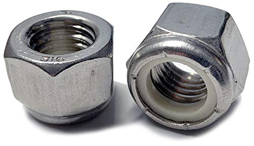 Superior Grade/Type 316 Stainless Steel Nylon Insert Lock Nuts - Marine Bolt Supply (1/2-13 (Pack of 10pcs)) - size: 1/2-13 (pack of 10pcs)