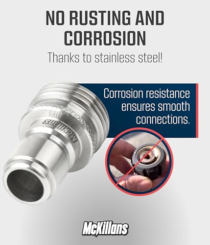 McKillans® Water Hose Quick Connect [UNIVERSAL FIT] 3 Pack - Stainless Steel Garden Hose Quick Connector - Durable Garden Hose Fittings - EASY INSTANT CONNECTION - color: Quick Connects