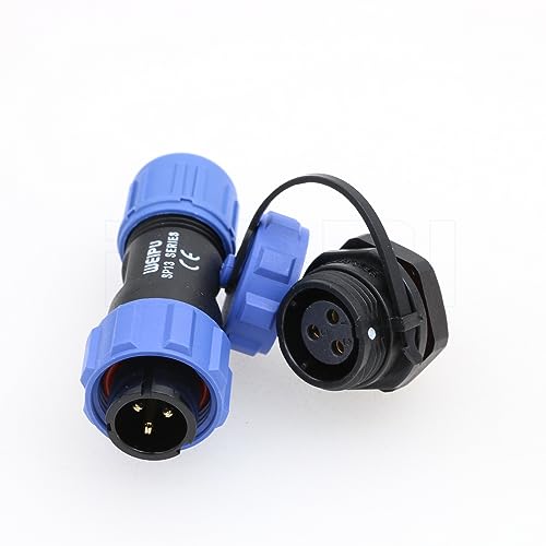 Weipu SP13 3Pin Thread Coupling Rear-nut Mount Aviation Circular Waterproof Connector for AC DC Signal LED Industrial Equipment - size: 3 Pin