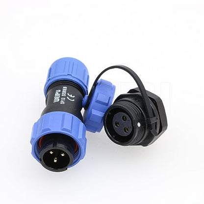 Weipu SP13 3Pin Thread Coupling Rear-nut Mount Aviation Circular Waterproof Connector for AC DC Signal LED Industrial Equipment - size: 3 Pin