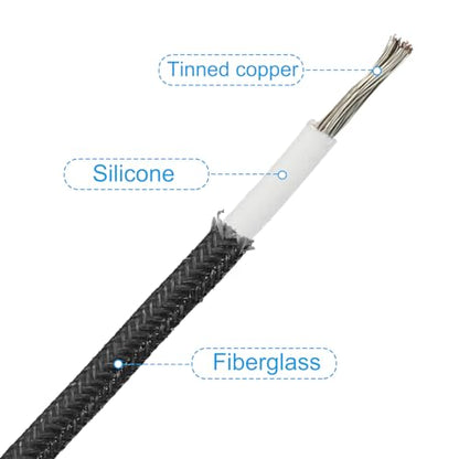 PATIKIL 9.8Ft 18AWG Electronic Wire, -30 to 200 Degrees Celsius Insulated High Temperature Resistant Electrical Flexible Silicone Cable for Lamp Boiler Heater, Black - color: Black, size: 18AWG