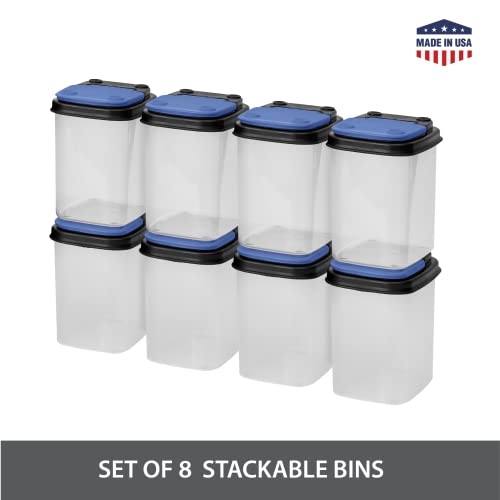 Buddeez Multi-Purpose Hardware Storage Bins Bits (1 Quart - 8 Pack) - color: Blue, size: 8 Pack