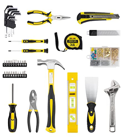 DOWELL 146PCS Homeowner Tool Set, Household Repairing Tool Kit with 14-Inch Wide Mouth Open Storage Tool Bag - size: 146 PCS
