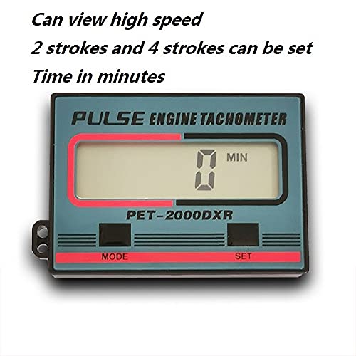 Gexmil Handheld Digital Induction Chainsaw Tachometer, 2 Stroke 4 Stroke Small Engine Tachometer, LCD Display Tach Gauge for Chainsaw Lawnmowers Gasoline Engine Timed in Minutes