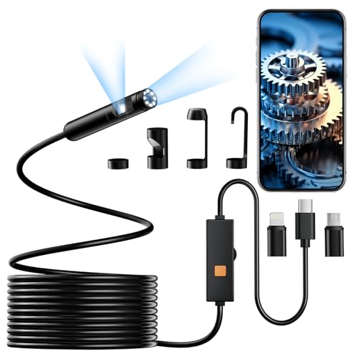 Endoscope Camera with Light, Dual-Lens 1920P HD Phone Camera - size: 9.8FT, style: Dual Lens
