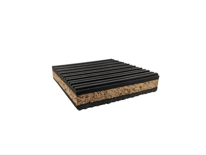 COREX 4"x 4" PROFESSIONAL GRADE Cork and Ribbed Neoprene Vibration Pad 4 Pack - size: 4x4