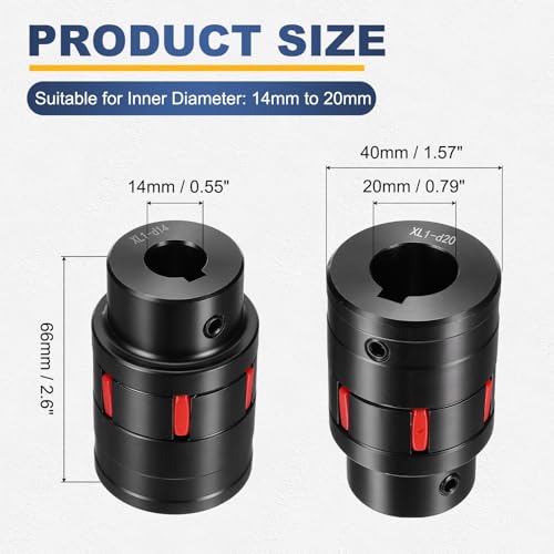 MECCANIXITY XL1 Type Flexible Elastic Shaft Coupling 14mm to 20mm Bore - size: 14mm to 20mm Bore 40 Diameter