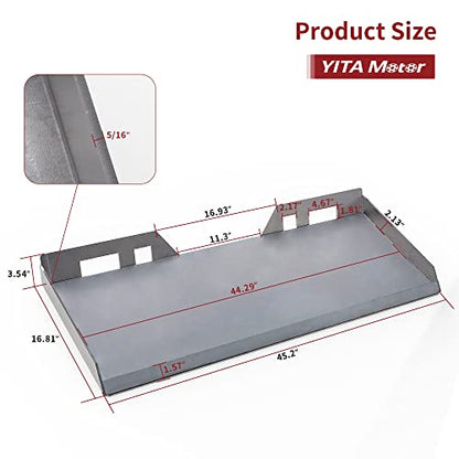 YITAMOTOR 5/16'' Universal Quick Attach Mount Plate with Bottom Connector Holes & Reinforced Top Bar, Compatible with Kubota and Bobcat Skid Steers and Tractors - size: 5/16"