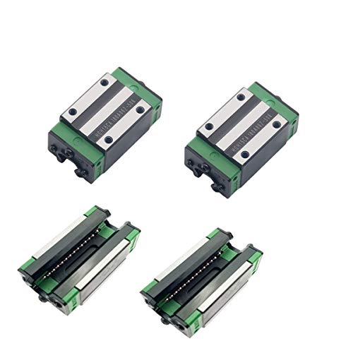 Linear Guide Rail 2 X HGR 15-1500mm Linear Slide Rail + 4 X Bearing Blocks Linear Guideway Rail for DIY CNC Routers Lathes Mills - size: 1500mm, style: Linear Rail HGR15 with Green Bearings