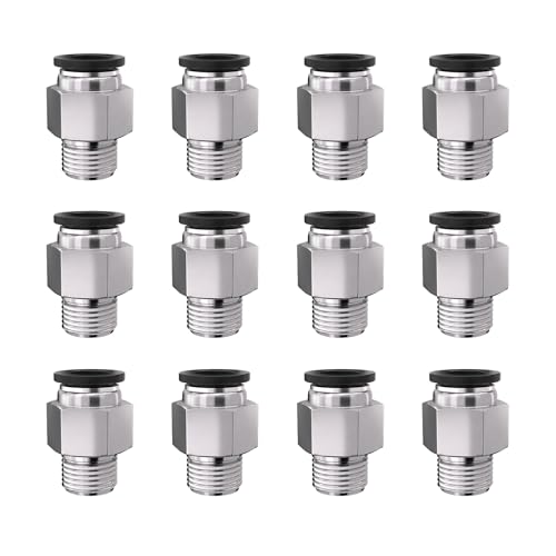 1/8 Push to Connect Fittings npt Thread to 5/16 Air Line Quick - size: 5/16"OD x 1/8"NPT