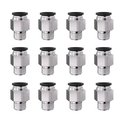 1/8 Push to Connect Fittings npt Thread to 5/16 Air Line Quick - size: 5/16"OD x 1/8"NPT