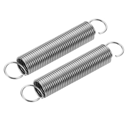 uxcell 2pcs 0.04"x0.39"x2.36" Extended Tension Spring 304 Stainless Steel