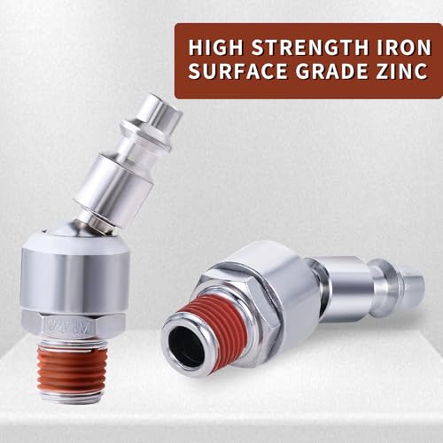 1/4" Swivel Air Plug Air Quick Connect Plugs Air Hose Fitting Air Compressor Fittings Air Hose Connectors - style: 6PCS