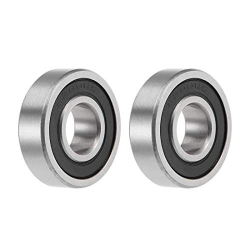 uxcell 6200/12-2RS Deep Groove Ball Bearings 12mm x 30mm x 9mm Double Sealed Chrome Steel P0(ABEC1) 2pcs - size: 12x30x9mm