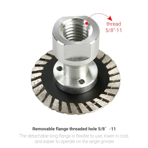 LOZLIN 50mm Diamond Saw Blade 5/8-11 Thread, Turbo Rim Cutting Disc for Granite Marble Concrete Stone, Compact Engraving Wheel for Angle Grinder Rotary Tool Power Drill