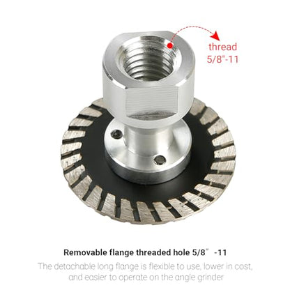 LOZLIN 50mm Diamond Saw Blade 5/8-11 Thread, Turbo Rim Cutting Disc for Granite Marble Concrete Stone, Compact Engraving Wheel for Angle Grinder Rotary Tool Power Drill