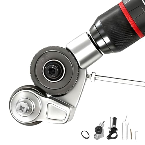 Metal Nibbler Drill Attachment, Heavy-Duty Sheet Metal Cutter for Electric Drill, Double-Cut Nibbler Tool for Fast Clean Cutting of Iron, Steel, Aluminum, Copper and Plastic Panels