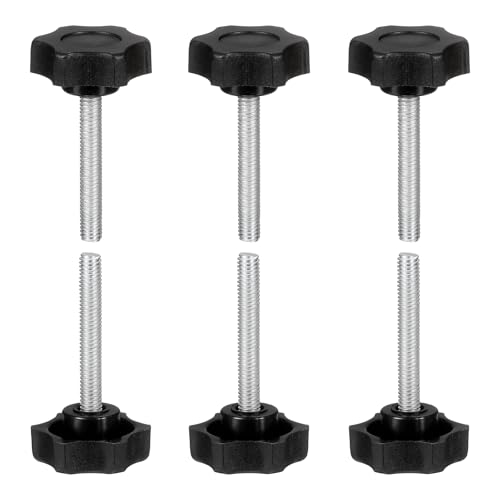HARFINGTON 6Pcs Star Knob Handle M6 x 40mm Male Thread Metric Carbon Steel - size: M6 x 40mm