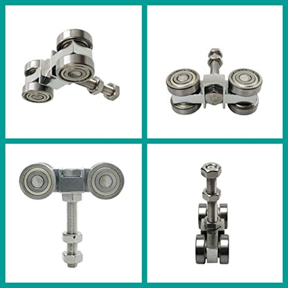 SIWOOD 4-Wheel Strut Channel Trolley 2 Pack, 800 LBS Load Capacity, Fits 1-5/8" Channel, Anti-Jam Groove, Quiet Bearings, M10 304 Stainless Steel Hardware for Indoor or Outdoor Use
