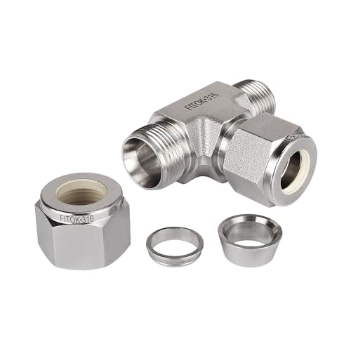 316 Stainless Steel Compression Fitting Male Run Tee 5/8" Tube OD x 1/2" Male NPT x 5/8" Tube OD, SS-TMT-FL10-NS8 - size: 5/8" OD x 1/2" MNPT x 5/8" OD