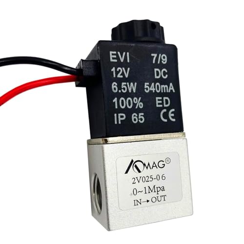 AOMAG® 1/8" NPT DC 12V Electric Solenoid Valve 2 Way Water Air Valve Normally Closed - size: 1/8" Port, style: DC 12V
