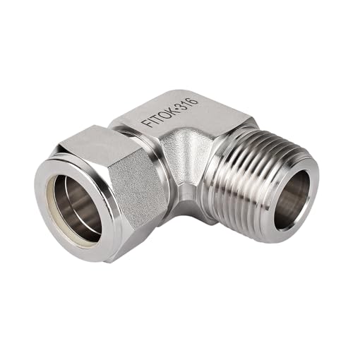 316 Stainless Steel Compression Tube Fitting Male Elbow 1" Tube OD x 1" Male NPT 4700 psi, SS-LM-FL16-NS16 - size: 1" OD x 1" MNPT