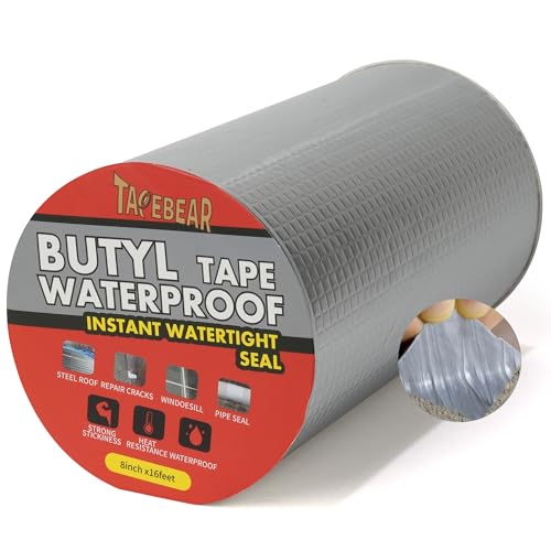 TAPEBEAR Butyl Tape Waterproof Sealing Tape 8inch x16feet Roof Leak Patch - size: 8inch x16.4feet
