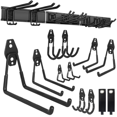 PIYILO Garden Tool Organizer 48 inches with 18 Garage Wall Hooks in 9 Types - size: 48 inch 18-Hook