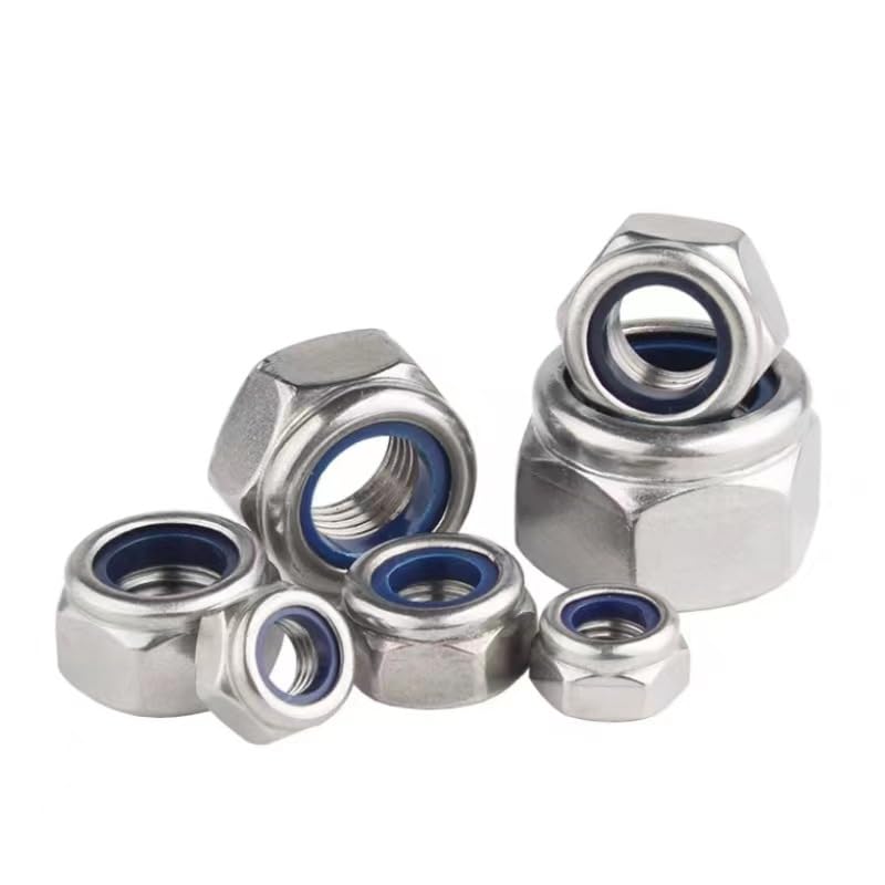 Metric Locknuts Assortment Kit-7 Sizes (M3 M4 M5 M6 M8 M10 M12),198PCS 304 (A2-70) Stainless Steel Nylon Insert Lock Nuts Kit, Standard Metric Thread Nylock Nuts - size: Multiple
