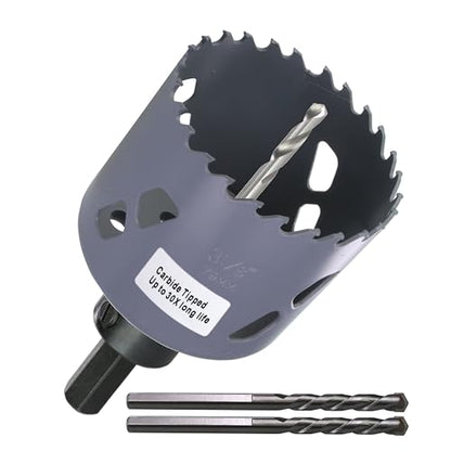 3-1/8 inch Carbide Hole Saw Bit Deep Cutting 2.36” for Multiple Material Hardy Plank Nail Embedded Wood Air Brick Up to 30X Longer Life - color: 3-1/8"(79mm)