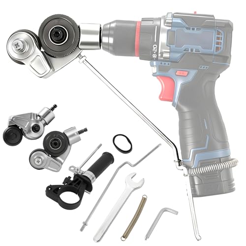 Metal Nibbler Drill Attachment, Heavy-Duty Sheet Metal Cutter for Electric Drill, Double-Cut Nibbler Tool for Fast Clean Cutting of Iron, Steel, Aluminum, Copper and Plastic Panels