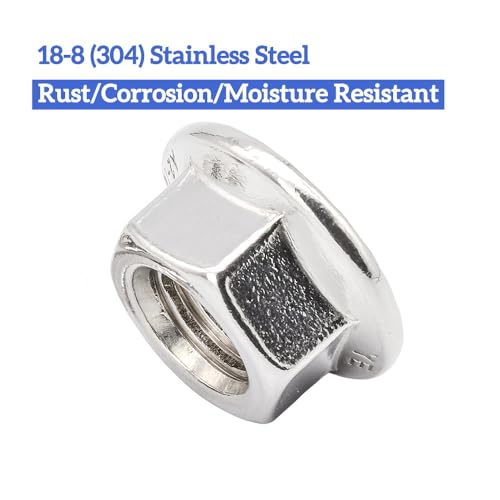 33pcs M10*1.5 Serrated Flange Nuts, 18-8(304) Stainless Steel DIN6923 Compliant, Hex Serrated Flange Lock Nuts Anti-Slip for US Industrial Automotive Construction Mechanical - size: M10 33pcs, style: Metric