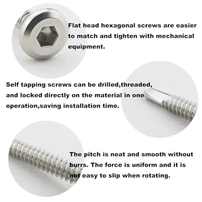 40PCS #12 x 1-1/4" Hex Socket Self Tapping Screws, 410 Stainless Steel Sheet Metal Flat Head Drilling Screw Self-Tapping Screws High-Strength Fast Sheet Metal Screws (5/8" to 1-3/4" Available) - size: 40PCS #12 x 1-1/4"