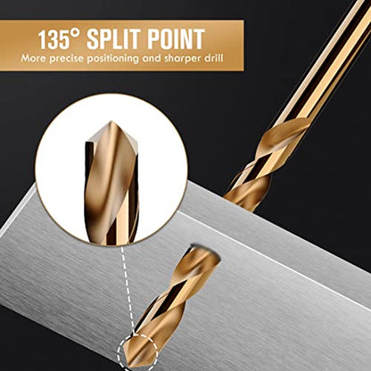 29Pcs(1/16"-1/2") Cobalt Drill Bit Set M35 HSS Jobber Length - size: 29pcs (Plastic Box), 1/16"-1/2"