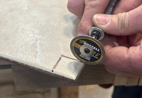 Kutzall 1.5" Diamond, Tile & Masonry Cutting Wheel w/ 1/8" Shaft Mandrel. 25X Longer Life Than Standard Diamond Wheels. High Performance Cutting on Concrete, Brick, Tile, Stone and Ceramics.