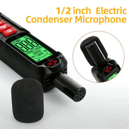 GL81A Digital Sound Level Meter,30‑130dB A‑Weighted SPL Tester-BLACK - color: Black