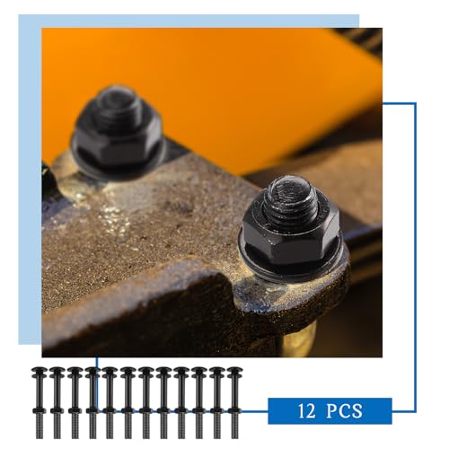 Zonon 12 Sets Carriage Bolt, Black, 1/2 x 4 Inch - color: Black, size: 1/2 x 4 Inch
