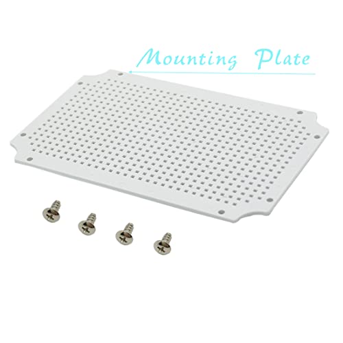 Zulkit Junction Box ABS Plastic Waterproof IP65 Electrical Boxes Hinged Shell Outdoor Universal Project Enclosure with Mounting Plate and Wall Brackets Grey 11.8 x 7.9 x 7.1 Inch - size: 11.8" x 7.9" x 7.1"