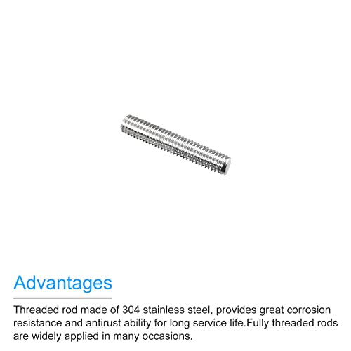 MECCANIXITY Fully Threaded Rod M5 x 25mm 0.8mm Thread Pitch 304 Stainless Steel Right Hand Threaded Rods Bar Studs 5 Pack - size: M5 x 25mm