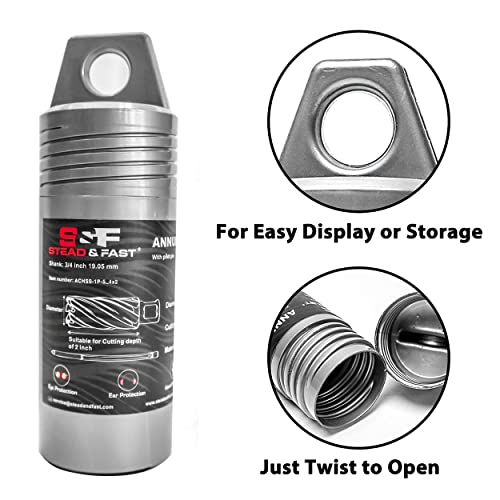 S&F STEAD & FAST Annular Cutter with Pilot Pin, 5/4" x 2", Mag Drill Bit - size: 1-1/4" x 2"