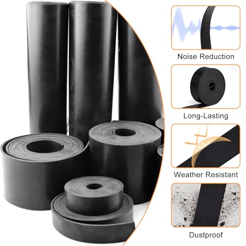 Neoprene Rubber Sheet, Solid Rubber Seal Strips for DIY Gasket Materials, Oil-Resistance, Sound Reduce and Anti-Slip for Flooring, Pads, Bumpers, Supports (12In x 1/16In x 10Ft) - size: 12In x 1/16In x 10Ft, style: No Backing Adhesive