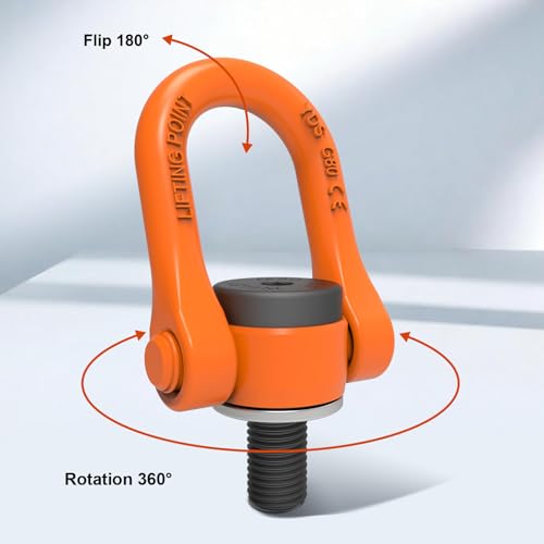 2 Pcs Swivel Eye Bolt, Metric Thread Universal Heavy Duty Swivel Hoist Rings M16 x 24 Max Load 4400 Lbs 360°Rotation Made of Alloy Steel, Tensile Strength > 1080MPa - size: M16 x 24