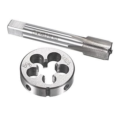 uxcell M14 x 0.5mm Metric Tap and Die Set, Machine Thread Screw Tap with Round Threading Die, Tap & Die Kit for Nut Screw Bolt Thread Repair - size: M14 x 0.5mm