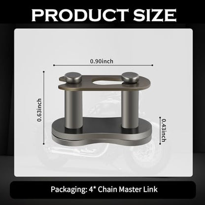 4PCS 420 Chain Master Link for Motorcycle,420 Roller Chain Connector Heavy Duty Alloy Steel,Universal Fit Replacement Motorcycle Chains/Bike Chains Master Link for Go Kart,Mini Bike