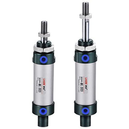 MECCANIXITY Pneumatic Air Cylinder Double Action MAL25X25 25mm Bore 25mm Stroke with Y Connector and 4Pcs Quick Fitting Set - size: 25X25 mm