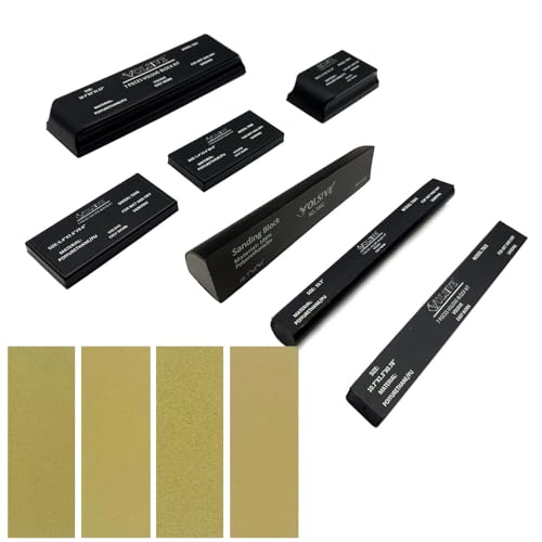 PSA Sanding Block Kit of 7,Hand Abrasives Auto Body Sanding Block Set with 20pcs Self Adhesive Sandpaper Sheet,Flexible for Automotive Paint and Woodworking Sand Furniture - color: Sanding Block, size: Black 7pcs Set-PSA + 20pcs Sandpaper