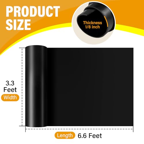 Solid Neoprene Rubber Sheet Mat 1/8 Inch Thick 80x40 ，Black， Multipurpose